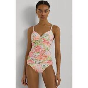 Ralph Lauren woman’s 12 tankini top hipster bottoms floral watercolors swimsuit